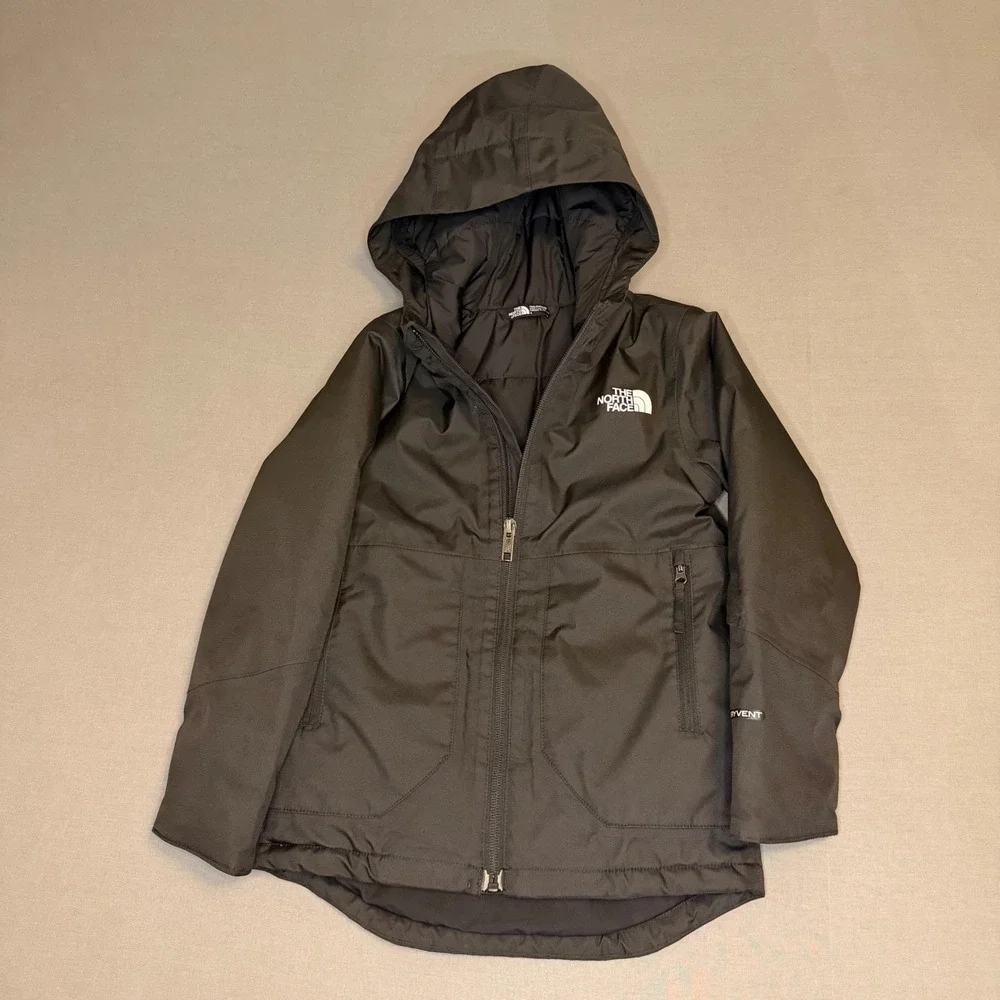 The North Face Kids DryVent Insulated Ski Jacket Black Hooded Winter Coat size 5